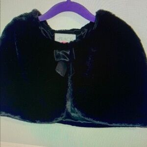 Kids Black Faux Fur Cape